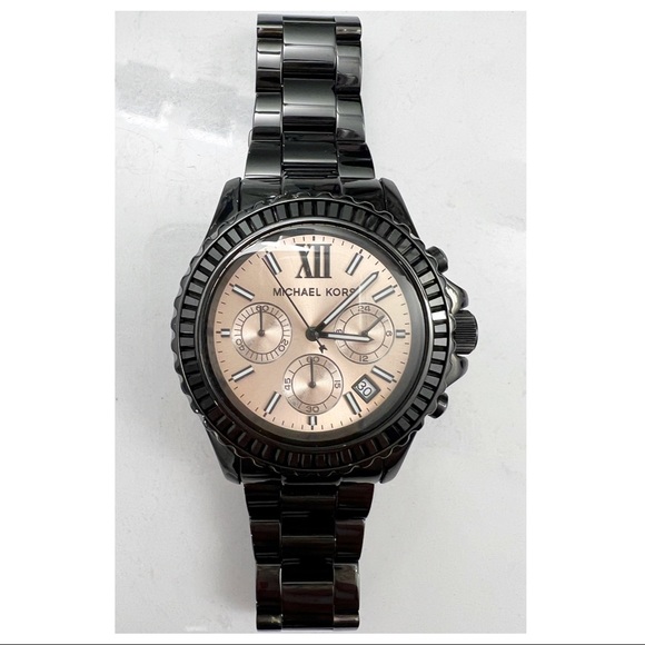 Stunning Black & Rose Gold Michael Kors Watch - Picture 1 of 8